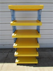 PLASTIC BANANA BOAT STORE DISPLAY SHELVES ON WHEELS