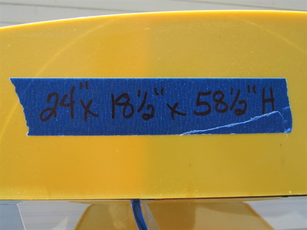 PLASTIC BANANA BOAT STORE DISPLAY SHELVES ON WHEELS