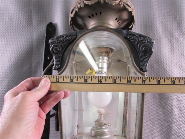 ANTIQUE ELECTRIFIED HEARSE CARRIAGE LANTERN - UNTESTED