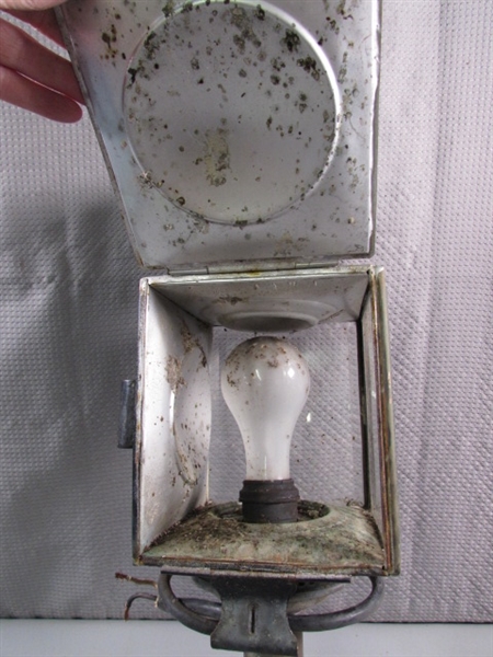 PAIR OF ANTIQUE ELECTRIFIED LANTERNS W/BRACKETS
