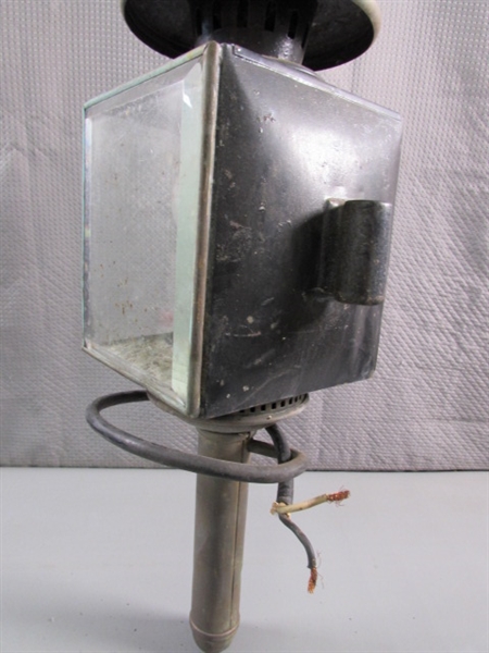 PAIR OF ANTIQUE ELECTRIFIED LANTERNS W/BRACKETS