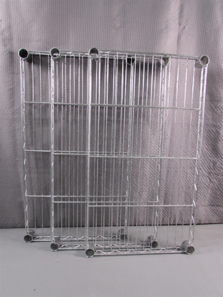 3-TIER METAL SHELF UNIT - NEEDS SHELF CLIPS