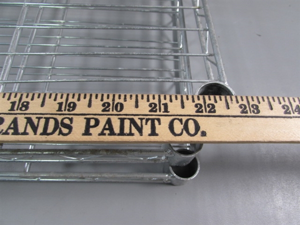 3-TIER METAL SHELF UNIT - NEEDS SHELF CLIPS