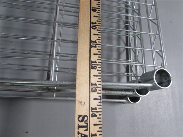 3-TIER METAL SHELF UNIT - NEEDS SHELF CLIPS