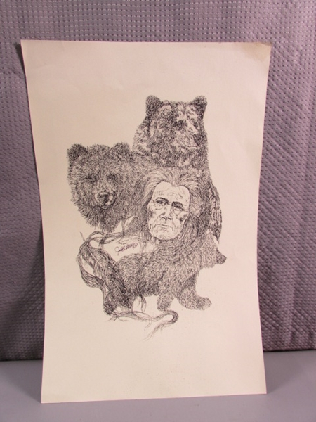 BEAR ART PRINT
