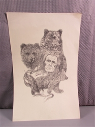 BEAR ART PRINT