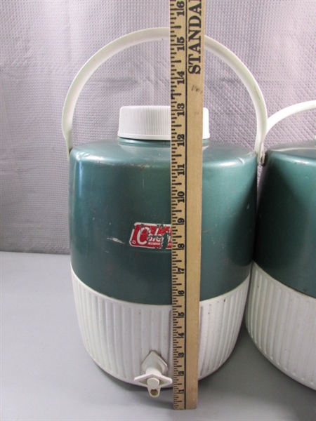 PAIR OF COLEMAN INSULATED DRINK COOLER/DISPENSERS WITH CUPS