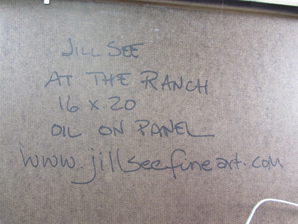 ORIGINAL OIL ON PANEL AT THE RANCH BY JILL SEE