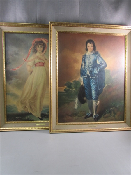 LARGE FRAMED PINKIE & BLUE BOY PRINTS