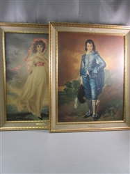 LARGE FRAMED "PINKIE" & "BLUE BOY" PRINTS