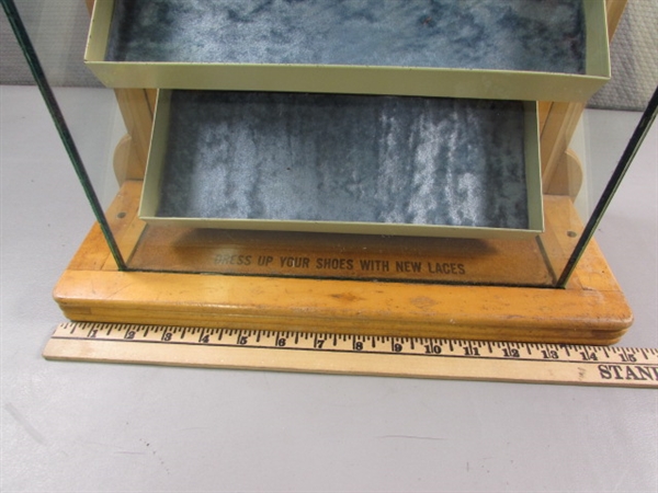 VINTAGE 1950'S COUNTERTOP SHOELACE DISPLAY