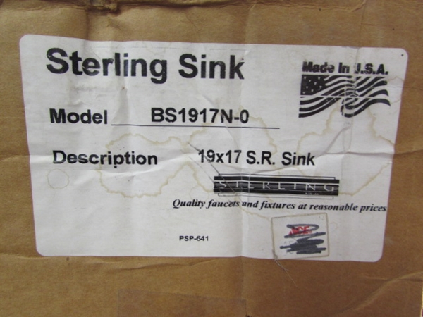 19X17 STAINLESS STEEL SINK - NEW
