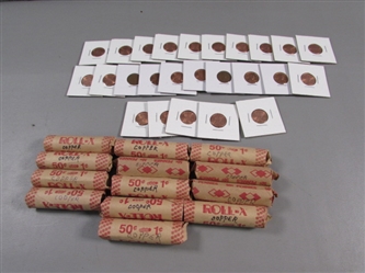 ROLLS & CARDED COPPER US PENNIES