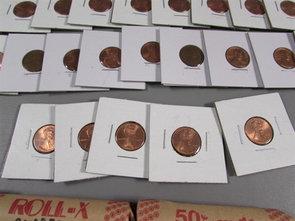 ROLLS & CARDED COPPER US PENNIES