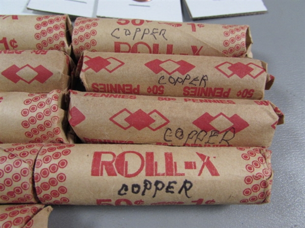 ROLLS & CARDED COPPER US PENNIES