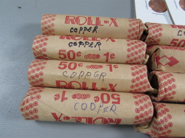 ROLLS & CARDED COPPER US PENNIES