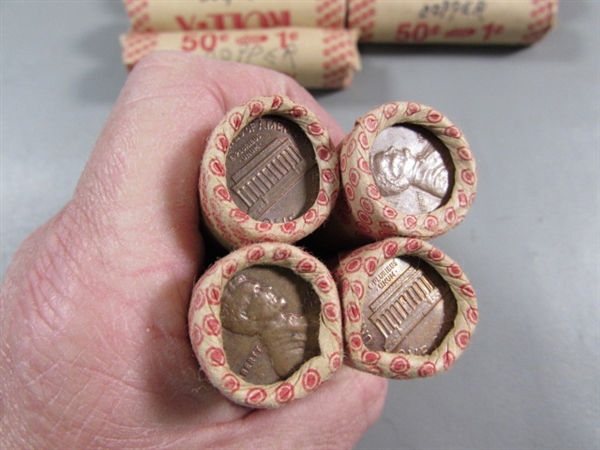 ROLLS & CARDED COPPER US PENNIES