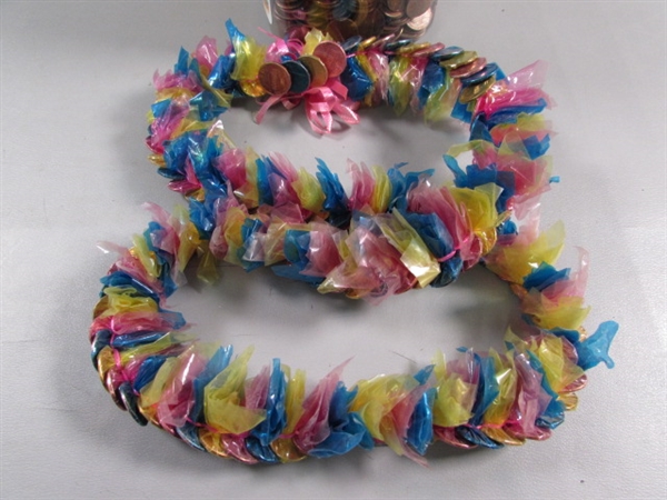 12+ LBS OF COPPER US PENNIES & A PENNY LEI