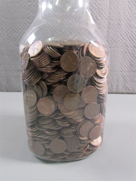 12+ LBS OF COPPER US PENNIES & A PENNY LEI