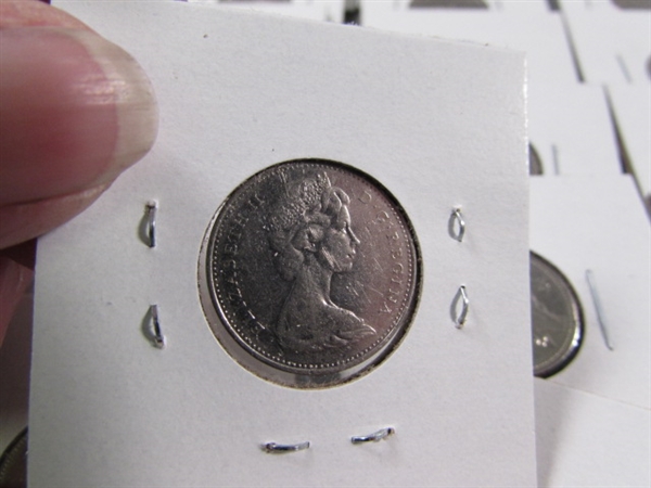 CANADIAN PENNIES, NICKELS, DIMES AND A QUARTER