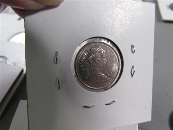 CANADIAN PENNIES, NICKELS, DIMES AND A QUARTER