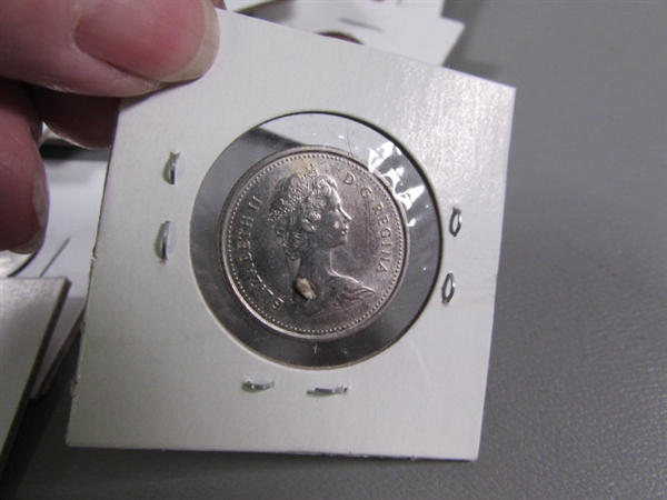 CANADIAN PENNIES, NICKELS, DIMES AND A QUARTER