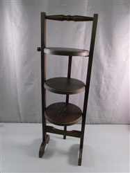 FOLDING WOODEN 3-TIER PLANT STAND