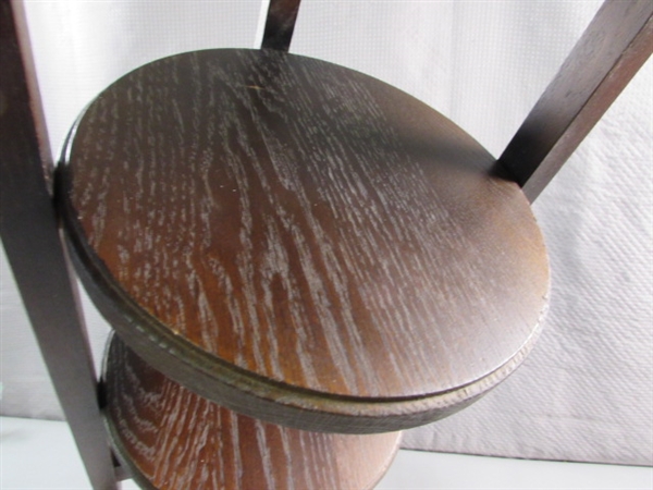 FOLDING WOODEN 3-TIER PLANT STAND