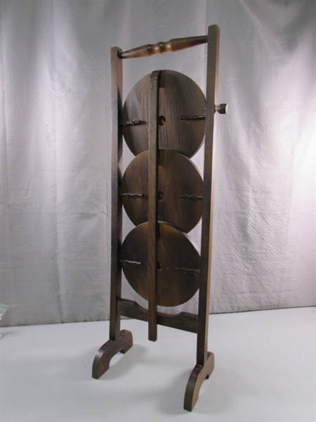 FOLDING WOODEN 3-TIER PLANT STAND