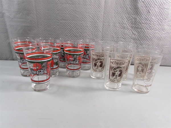 16 VINTAGE STYLE SODA FOUNTAIN COCA-COLA GLASSES