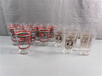 16 VINTAGE STYLE SODA FOUNTAIN COCA-COLA GLASSES