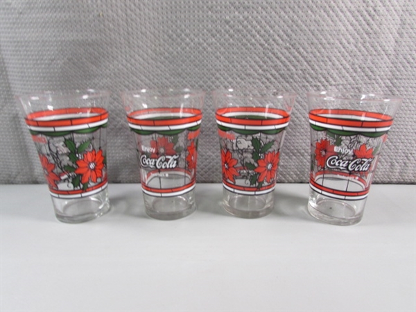 16 VINTAGE STYLE SODA FOUNTAIN COCA-COLA GLASSES