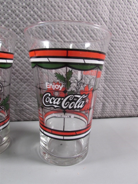 16 VINTAGE STYLE SODA FOUNTAIN COCA-COLA GLASSES
