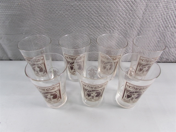 16 VINTAGE STYLE SODA FOUNTAIN COCA-COLA GLASSES