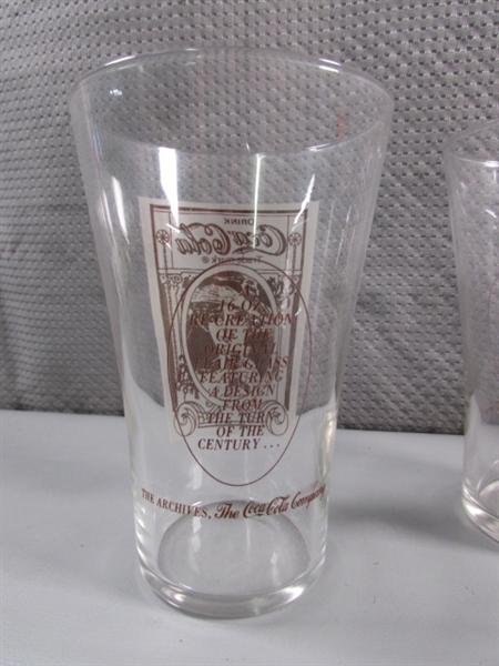 16 VINTAGE STYLE SODA FOUNTAIN COCA-COLA GLASSES