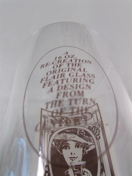 16 VINTAGE STYLE SODA FOUNTAIN COCA-COLA GLASSES
