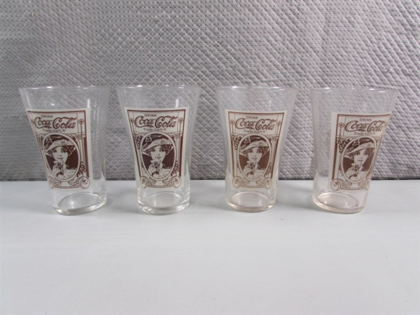 16 VINTAGE STYLE SODA FOUNTAIN COCA-COLA GLASSES