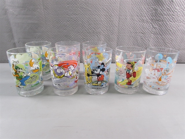 8 COLLECTIBLE WALT DISNEY GLASSES