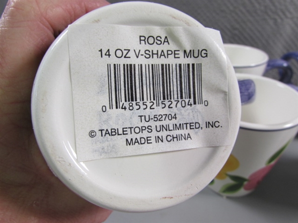 SALAD BOWL & 6 MATCHING MUGS - NEW