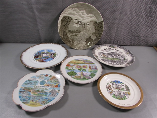 6 VINTAGE SOUVENIR PLATES