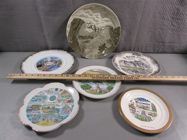 6 VINTAGE SOUVENIR PLATES