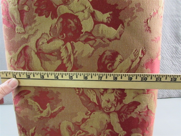VINTAGE WOODEN STOOL W/UPHOLSTERED TOP