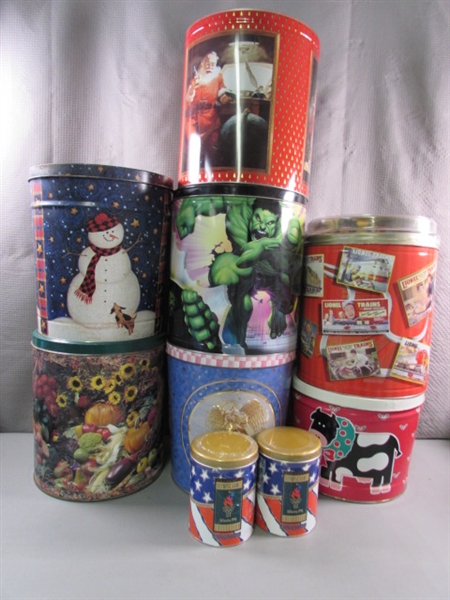 LARGE & SMALL POPCORN TINS
