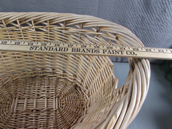 PAIR OF WICKER LAUNDRY BASKETS