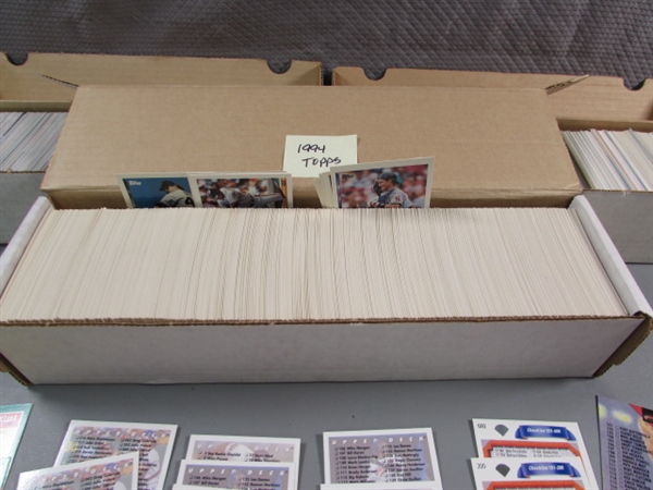 4 BOXES OF BASEBALL CARDS - MIXED YEARS & BRANDS