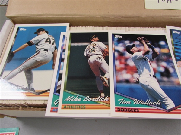4 BOXES OF BASEBALL CARDS - MIXED YEARS & BRANDS