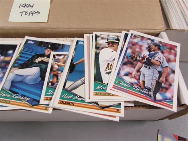 4 BOXES OF BASEBALL CARDS - MIXED YEARS & BRANDS