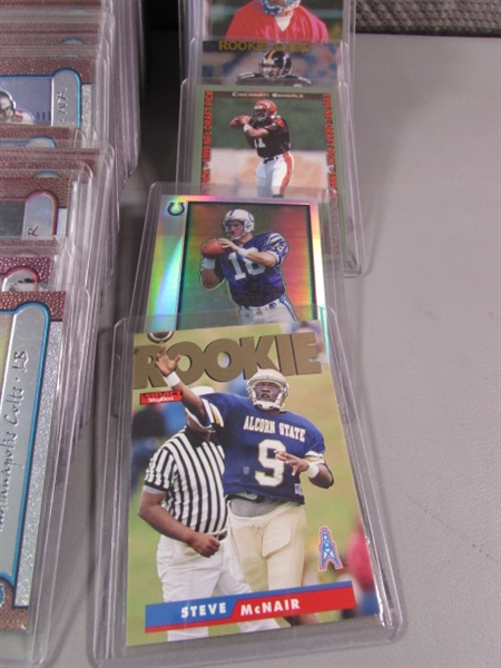 COLLECTION OF FOOTBALL TRADING CARDS IN HARD COVERS