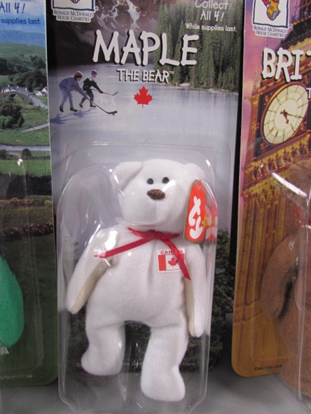 SET OF 4 MCDONALDS TY BEANIE BABIES - INTERNATIONAL SERIES - NEW IN PACKAGES