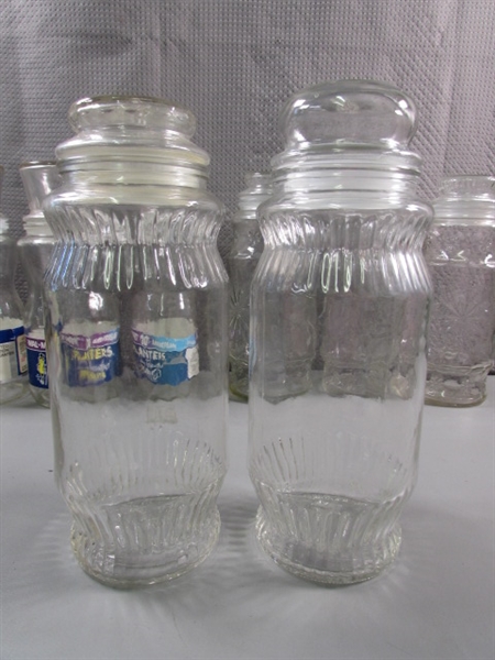 17 PLANTERS STORAGE JARS W/LIDS